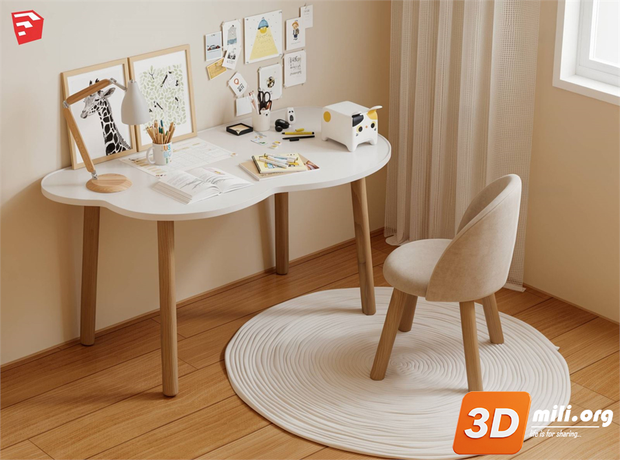 Kid's table and chairs Skp Files 